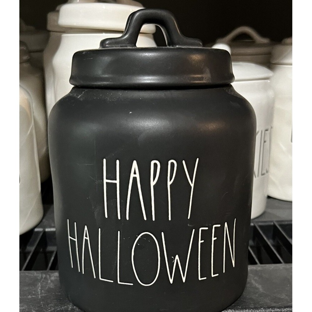 Rae Dunn HAPPY HALLOWEEN 2017 Matte Canister